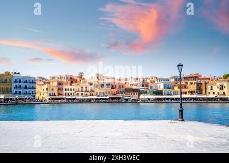 Vieille ville de Chania, île de Crète, Grèce Banque D'Images