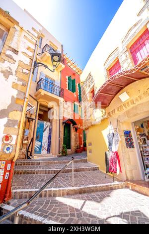 Vieille ville de Chania, île de Crète, Grèce Banque D'Images
