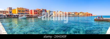Vieille ville de Chania, île de Crète, Grèce Banque D'Images
