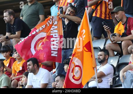 Linz, Autriche. 11 juillet 2024. LINZ, AUTRICHE - 11 JUILLET : fans de Galatasaray Istanbul lors du match amical de pré-saison entre le LASK et le Galatasaray Istanbul au Raiffeisen Arena le 11 juillet 2024 à Linz, Autriche .240711 SEPA 07 072 - 20240711 PD12426 crédit : APA-PictureDesk/Alamy Live News Banque D'Images