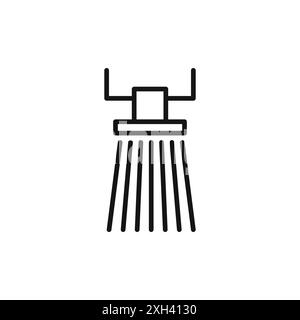 contour de vecteur de signe de logo d'icône de projecteur de plafond en couleur noire et blanche Illustration de Vecteur