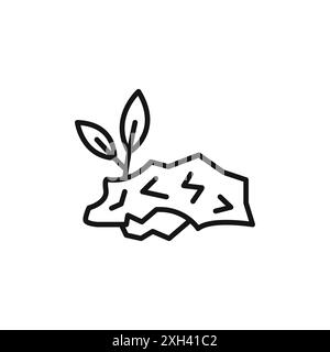 Contour vectoriel de signe de logo d'icône de fusain en couleur noire et blanche Illustration de Vecteur