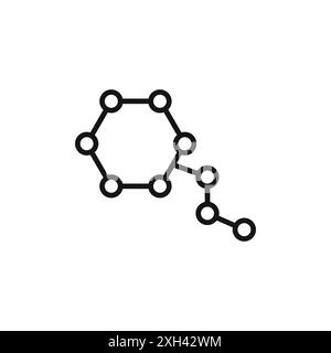 Contour de vecteur de signe d'icône d'hormones en noir et blanc Illustration de Vecteur