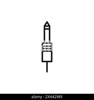 Jack Cable icône logo signe vectoriel contour en noir et blanc Illustration de Vecteur