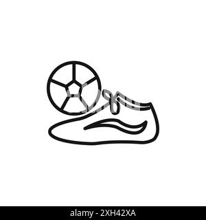 football chaussures de football icône logo signe vectoriel contour en noir et blanc Illustration de Vecteur