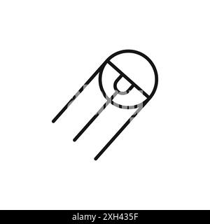 Contour vectoriel de signe de logo d'icône linéaire sputnik en noir et blanc Illustration de Vecteur