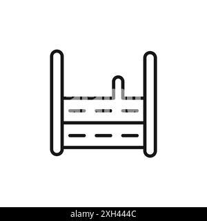 Contour de vecteur de signe de logo d'icône de hall Moot en couleur noire et blanche Illustration de Vecteur