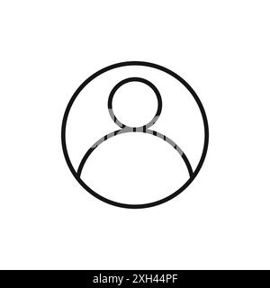 contour vectoriel de signe de logo d'icône de photo de profil en couleur noire et blanche Illustration de Vecteur