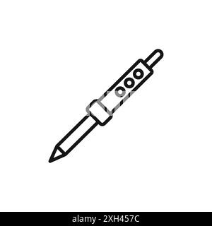 Contour de vecteur de signe de logo d'icône de fer à souder en couleur noire et blanche Illustration de Vecteur