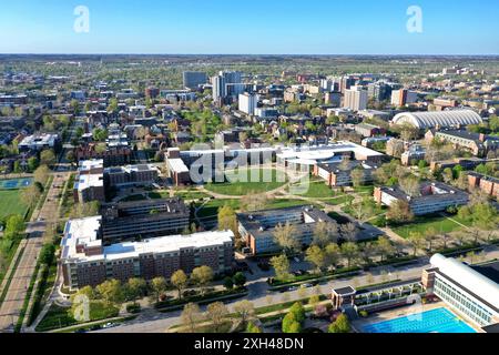 Vue aérienne du campus de l'Université de l'Illinois à Champaign Banque D'Images