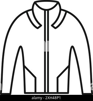 Icône simple d'une veste de sport avec fermeture éclair, parfaite pour représenter les vêtements de sport et de sport Illustration de Vecteur