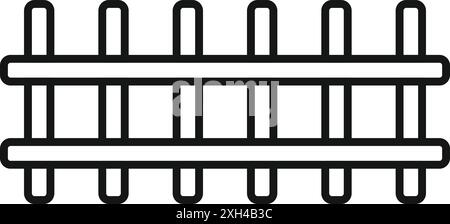 Simple clôture en bois assure la sécurité et la confidentialité Illustration de Vecteur