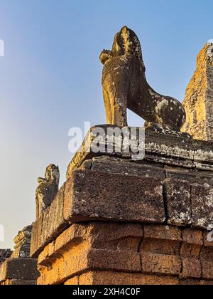 Temple pré Rup, un temple hindou à Angkor construit en 961 pour le roi Khmer Rajendravarman de latérite et de grès, Cambodge. Banque D'Images