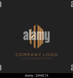 Logo HM lettre logo design Illustration de Vecteur