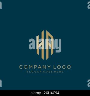 Logo HR lettre logo design Illustration de Vecteur