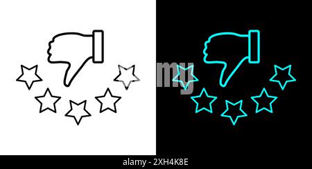 Note d'avis client avec 5 étoiles et commentaires de pouce vers le haut. Écusson de notation cinq étoiles, icône d'évaluation. Illustration de Vecteur