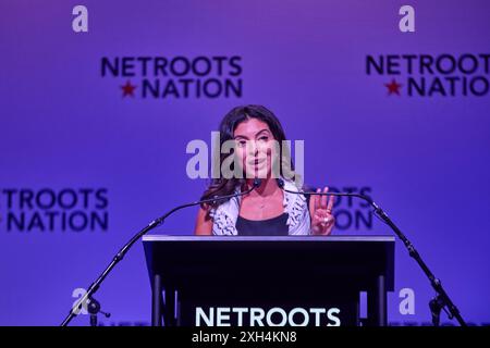 Baltimore, Maryland, États-Unis. 11 juillet 2024. Leena Barakat parle à Net Roots Nation à Baltimore, MD, le 11 juillet 2024. (Crédit image : © Dominic Gwinn/ZUMA Press Wire) USAGE ÉDITORIAL SEULEMENT! Non destiné à UN USAGE commercial ! Banque D'Images