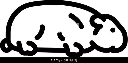 illustration vectorielle d'icône de ligne d'animal de compagnie debout hamster Illustration de Vecteur