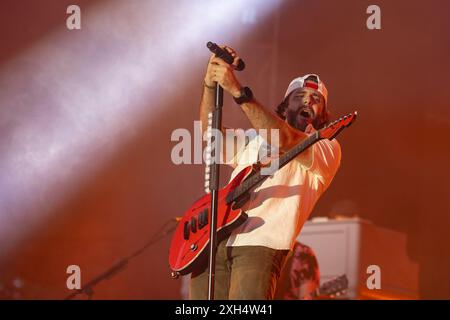 Chicago, États-Unis. 11 juillet 2024. Thomas Rhett pendant le Windy City Smokeout Music Festival au United Center le 11 juillet 2024, à Chicago, Illinois (photo de Daniel DeSlover/Sipa USA) crédit : Sipa USA/Alamy Live News Banque D'Images