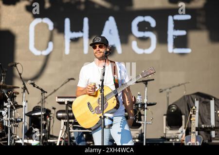 Chicago, États-Unis. 11 juillet 2024. Chase Rice pendant le Windy City Smokeout Music Festival au United Center le 11 juillet 2024, à Chicago, Illinois (photo de Daniel DeSlover/Sipa USA) crédit : Sipa USA/Alamy Live News Banque D'Images