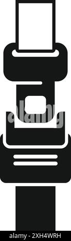 Icône de glyphe noir représentant une boucle de ceinture de sécurité bouclée, soulignant l'importance de la sécurité et de la protection Illustration de Vecteur