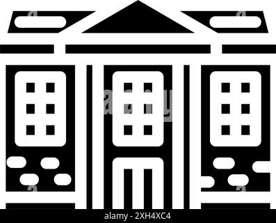 illustration vectorielle d'icône de glyphe de bâtiment de banque gouvernementale Illustration de Vecteur