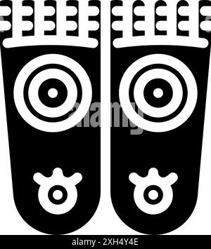 buddha footprints bouddhism glyph illustration vectorielle Illustration de Vecteur