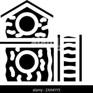 illustration vectorielle d'icône de glyphe de hamster de maison d'animaux de compagnie Illustration de Vecteur