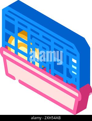 illustration vectorielle d'icône isométrique pour animal familier de cage de hamster Illustration de Vecteur