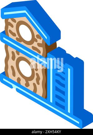 illustration vectorielle d'icône isométrique de hamster de maison d'animaux de compagnie Illustration de Vecteur