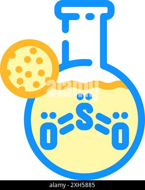 illustration vectorielle d'icône de couleur alimentaire de produit sans allergène sulfites Illustration de Vecteur