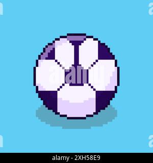 Illustration vectorielle de ballon de football avec Pixel Art Design, parfait pour les conceptions à thème d'actifs de jeu Illustration de Vecteur