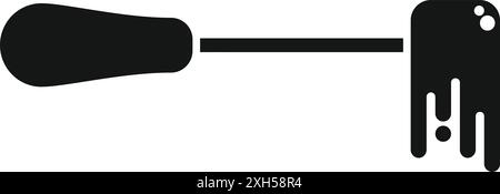 Icône de silhouette noire d'un marteau neurologue testant les réflexes Illustration de Vecteur