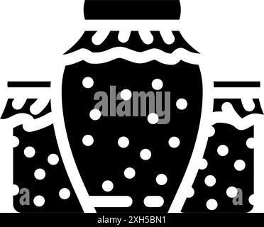 faire maison confiture automne glyphe illustration vectorielle d'icône Illustration de Vecteur