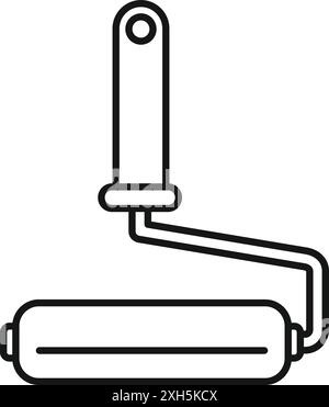 Icône simple d'art au trait d'un rouleau à peinture, parfait pour les projets liés à l'amélioration de la maison, la peinture et le bricolage Illustration de Vecteur