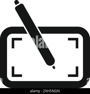 Stylet dessin sur écran, concept de création d'art numérique pour les professionnels créatifs Illustration de Vecteur