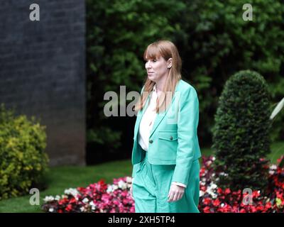 Londres, Royaume-Uni, 5 juillet 2024. Angela Rayner, vice-première ministre et vice-première ministre et secrétaire d'État au logement, aux communautés et aux collectivités locales arrive à la 10e nomination à son nouveau poste. Banque D'Images