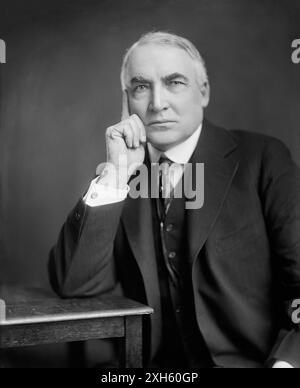 Portrait de Warren G. Harding. ACEI 1920. Environ 55 ans. Par Harris & Ewing. Banque D'Images