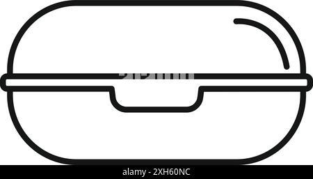 Simple dessin au trait d'une boîte à lunch, parfait pour représenter des paniers-repas et des repas sur le pouce Illustration de Vecteur
