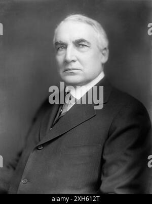 Portrait de Warren G. Harding. ACEI 1920. Environ 55 ans. Par Harris & Ewing. Banque D'Images