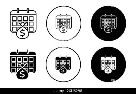 Icône d'annuité symbole vectoriel ou ensemble de signes collection dans un contour noir et blanc Illustration de Vecteur