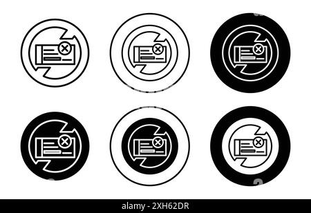 Icône de vérification rebondie symbole vectoriel ou collection d'ensemble de signes dans un contour noir et blanc Illustration de Vecteur