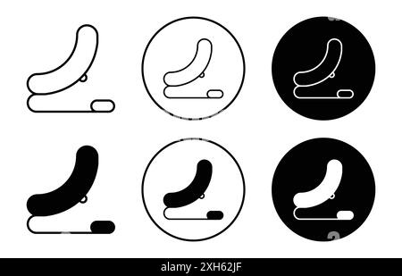 Icône de siège gonflable symbole vectoriel ou ensemble de signes collection dans un contour noir et blanc Illustration de Vecteur