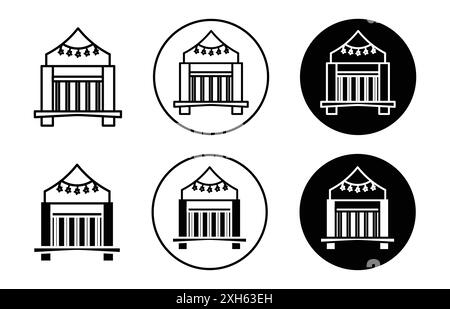 Icône de berceau symbole vectoriel ou collection d'ensemble d'enseignes dans un contour noir et blanc Illustration de Vecteur