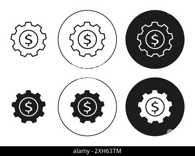 Icône d'investissement éthique symbole vectoriel ou collection d'ensemble de signes dans un contour noir et blanc Illustration de Vecteur