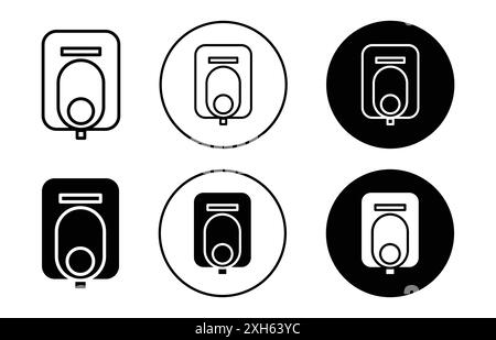 Icône de savon électrique symbole vectoriel ou collection d'ensemble de signes dans un contour noir et blanc Illustration de Vecteur