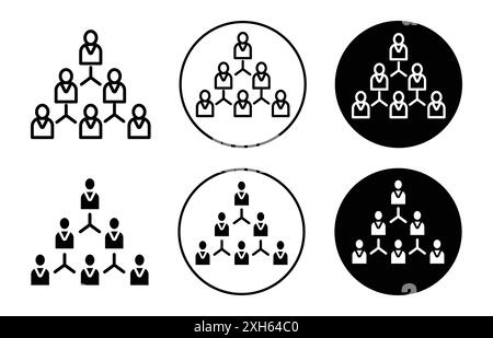 Icône de straucture hierarcheal symbole vectoriel ou collection de signe dans un contour noir et blanc Illustration de Vecteur