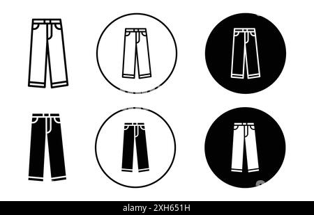 ICÔNE DE PANTALON symbole vecteur ou collection d'ensemble d'enseignes dans un contour noir et blanc Illustration de Vecteur