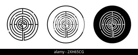 Icône Maze symbole vectoriel ou collection d'ensemble de signes dans un contour noir et blanc Illustration de Vecteur