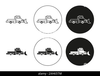 Icône de chasse-neige symbole vectoriel ou collection d'enseignes dans un contour noir et blanc Illustration de Vecteur